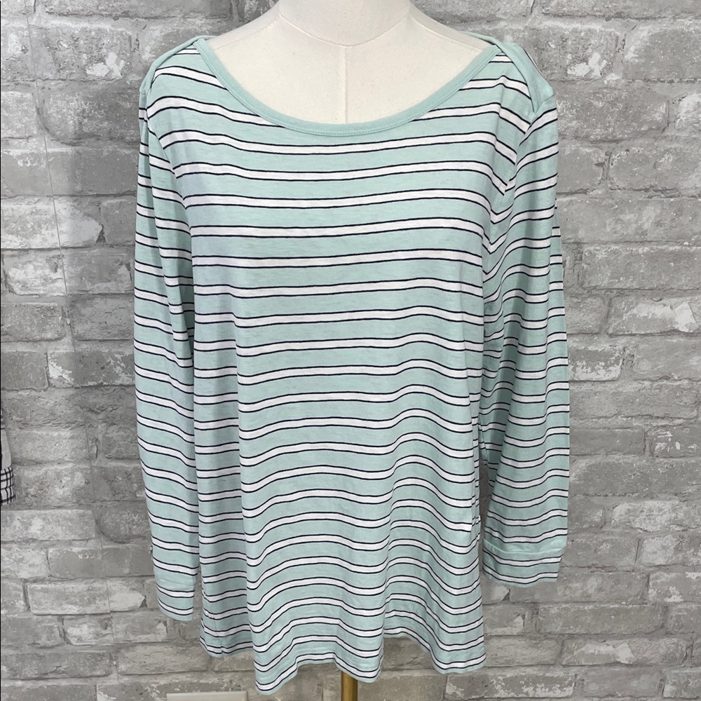 J.Crew boatneck Painter Slub t-shirt in a light aqua/mint green color